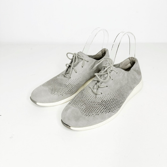 Cole Haan Zero Grand Laser Wing Oxford women's Taupe Suede gray lace up size 8 - Picture 1 of 6